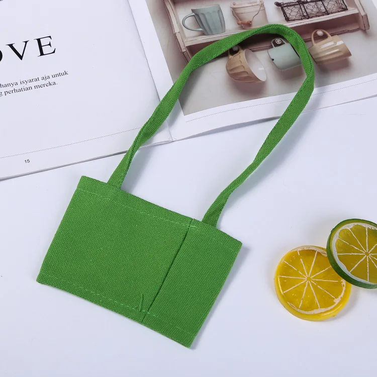 Custom Logo Cotton Fabric Carrying Sleeve Portable Cup Holder Tray for Drink Bottle Mug preview 5