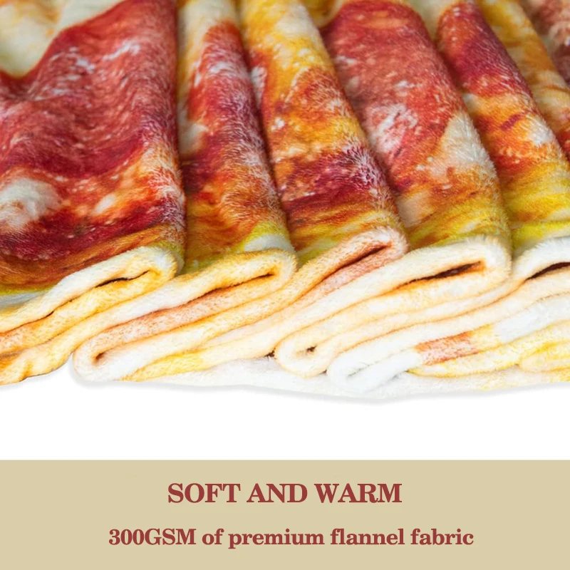 hot selling super soft flannel foods fruits pie pizza pepperoni omelette tortilla blanket