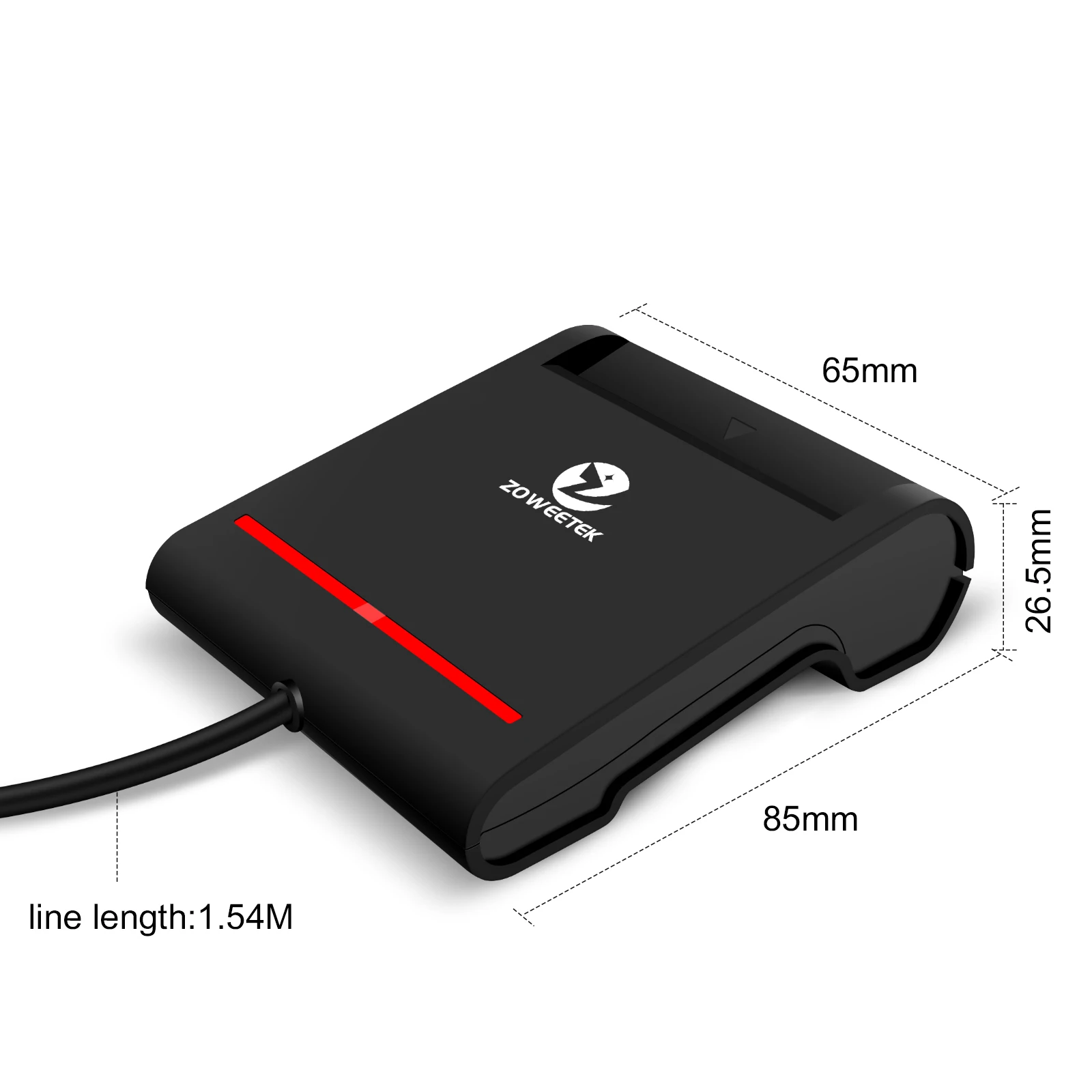 ZOWEETEK ISO 7816 ID Reader Writer Chip Card EMV CAC SIM USB Smart Card Reader No Driver ATM, Bank, Credit Card Reader Payment