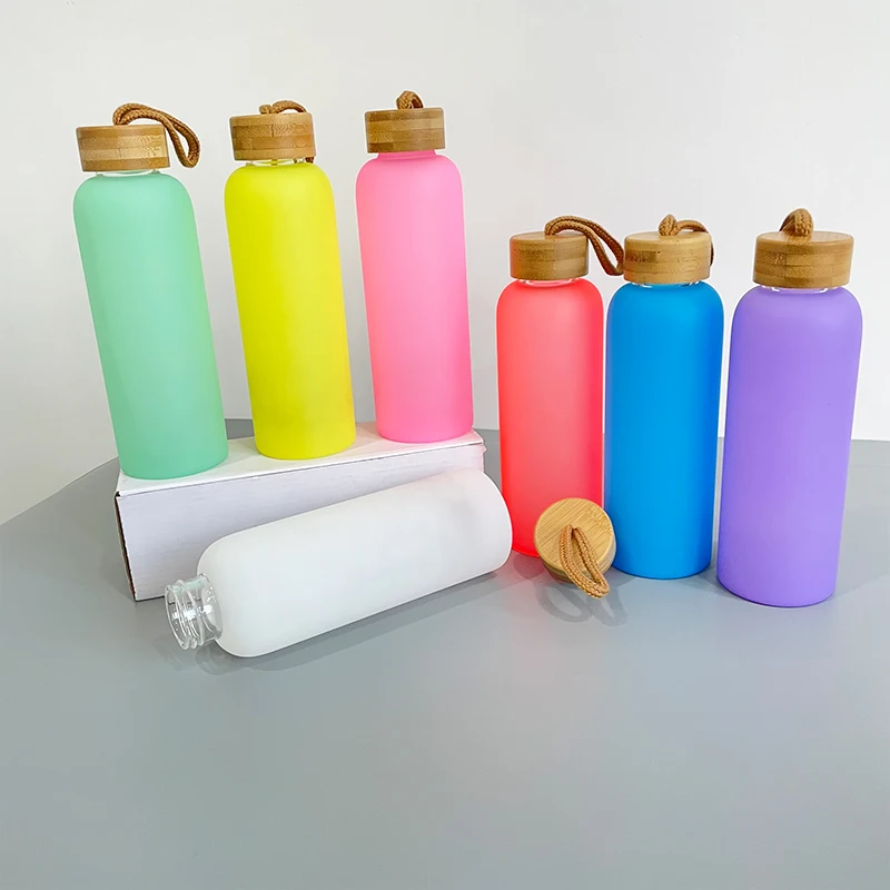 20 oz Sublimation COLOR MATTE glass WATER BOTTLE w/ bamboo lid – We Sub'N