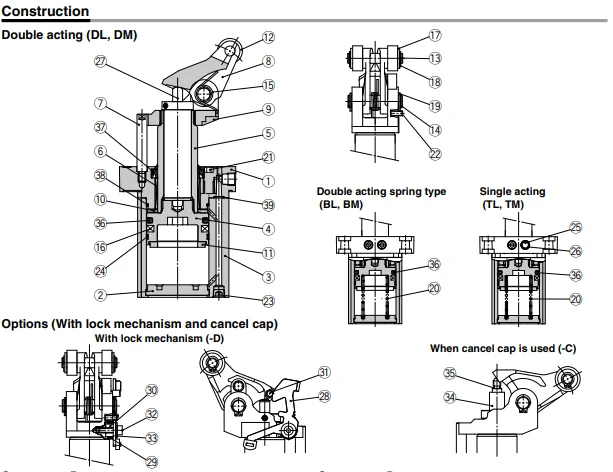 RS2H Series Heavy Duty Stopper Cylinder RS2H50-30DL RS2H50-30DM ...