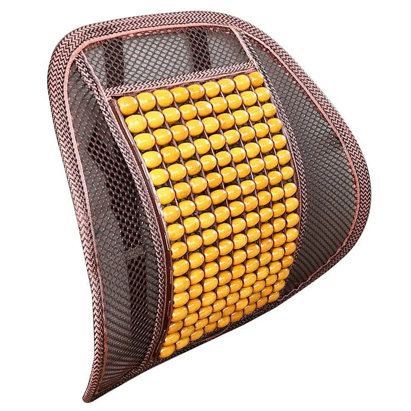 Car Seat Office Chair Massage Back Lumbar Support Mesh Wooden Bead