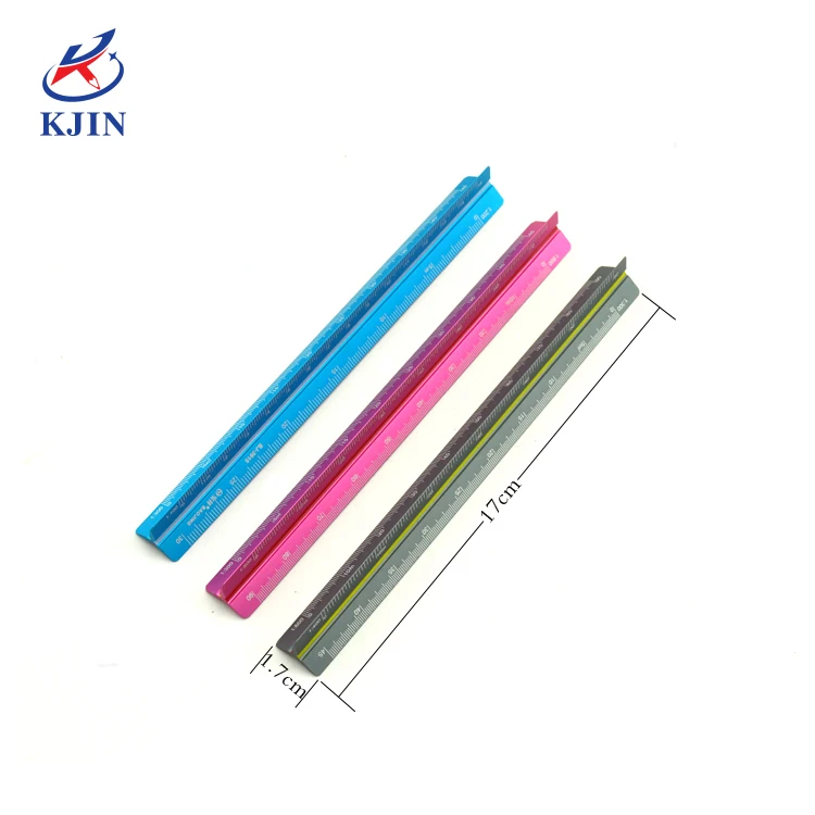 Mini 15cm Safety Cutting Triangle Scale Ruler Measuring Drawing Custom Architect 12 Inch Aluminum Triangular Scale Ruler