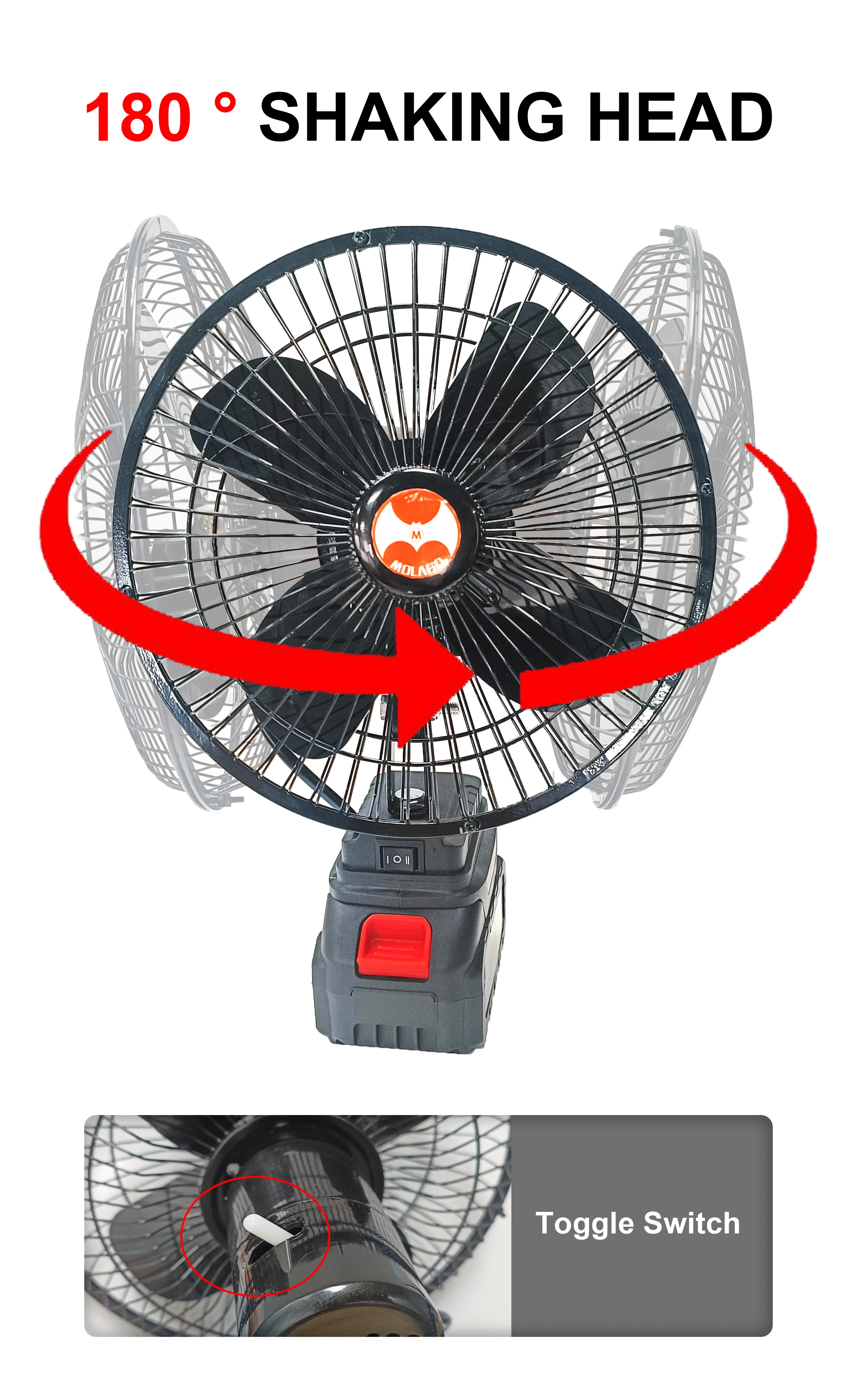 Portable Fan Silent Operation USB Charging Fan 8" Inch Rechargeable Floor Fan