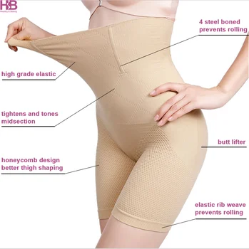 High Waisted Body Shaper Shorts Shapewear for Women Tummy Control Thigh Slimmer Butt Lifter Compression Bodysuit