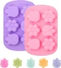 Pink&Purple-3 Flower Shape 2PCS