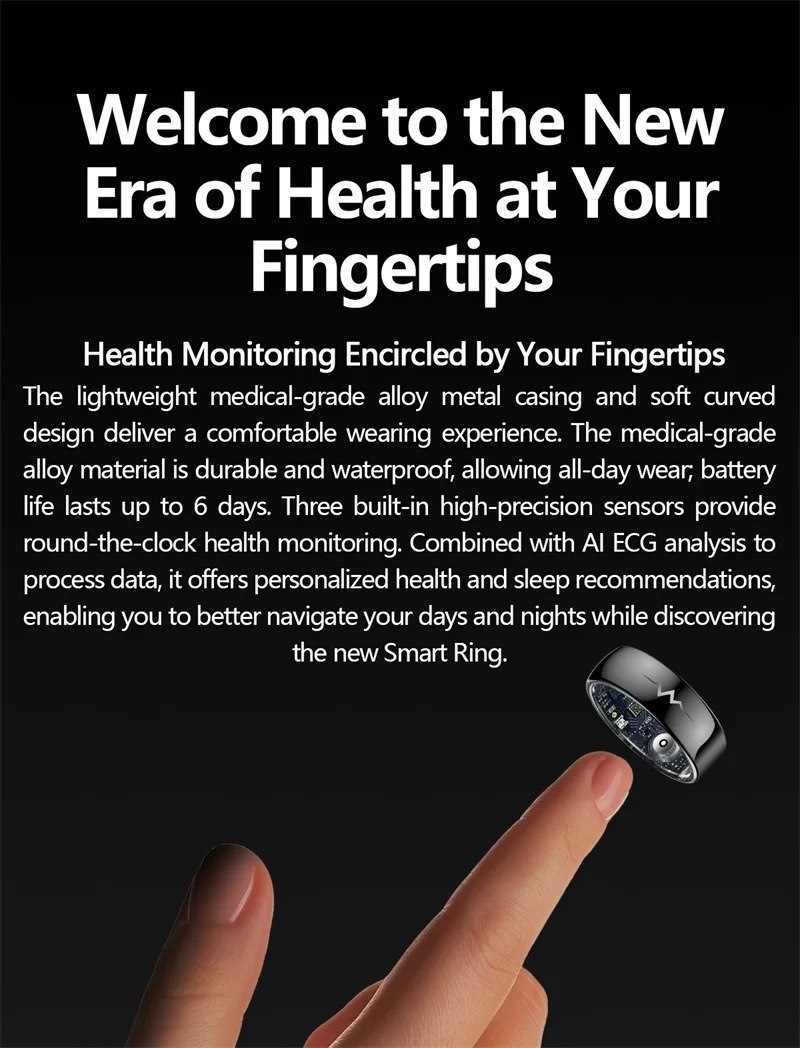 2025 New Q520 ECG Smart Health Ring Heart Rate Blood Oxygen Blood Pressure Body Temperature Monitor 5ATM Waterproof Smart Ring  (3).jpg