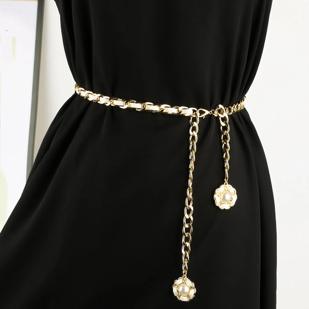 Pearl Camellia Women Waist Chain Elegant Body Chain Female  display picture 1