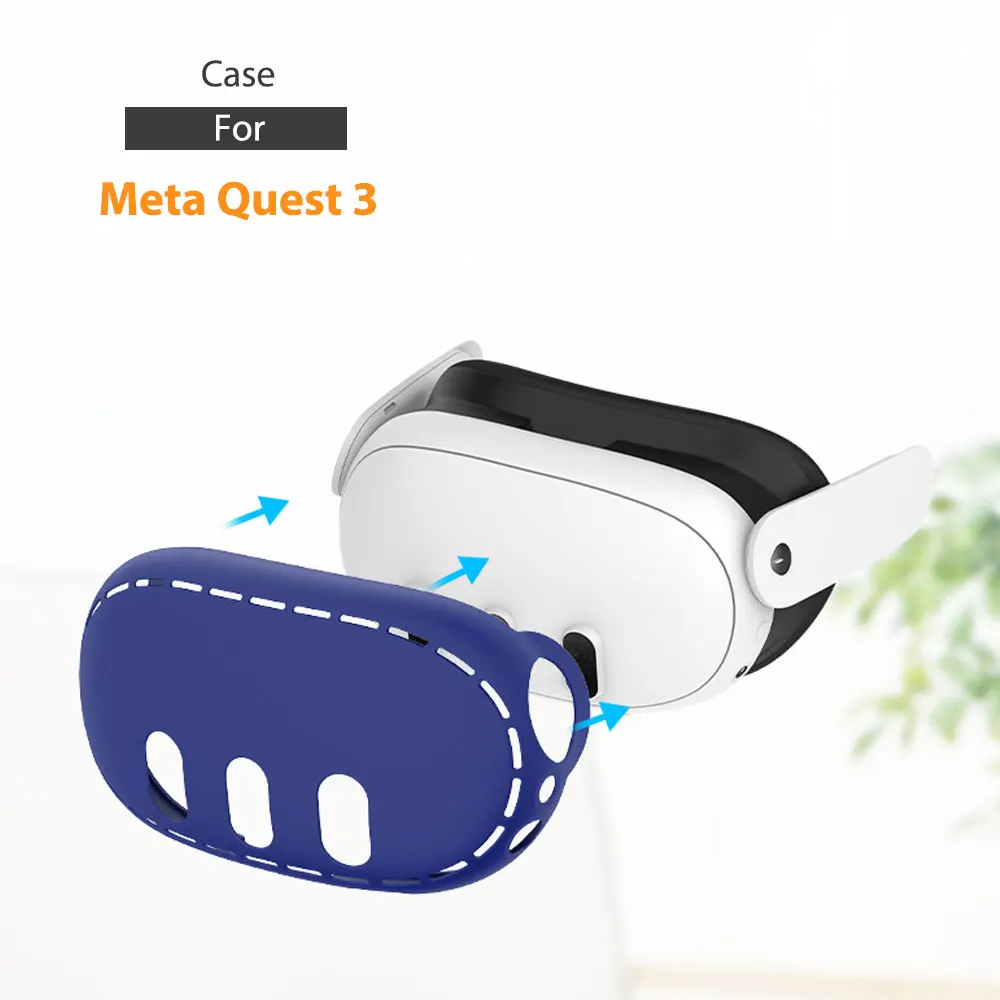 Silicone Soft Tpu Case Back Cover Black White Orange Red Blue For Meta Quest 3