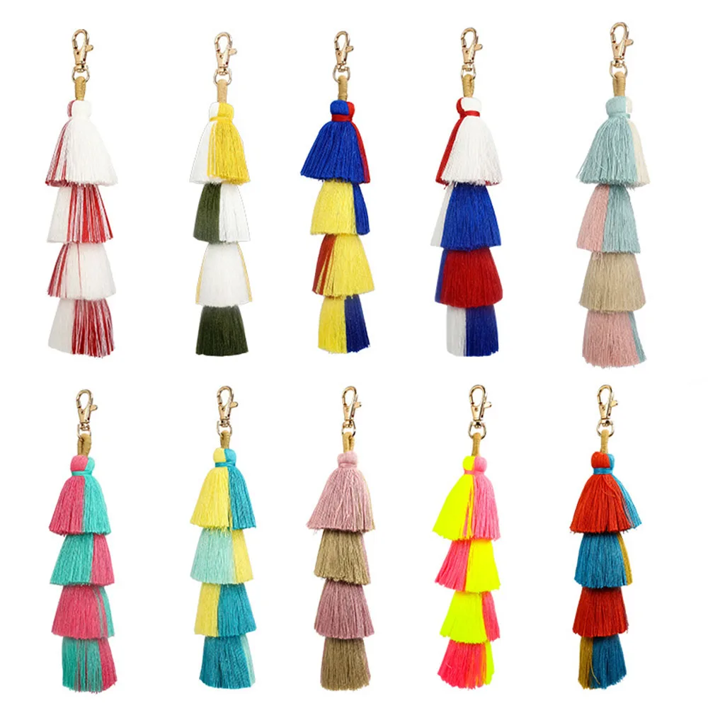 Handmade Bohemian Tassel Keychain Bag Key Chain Charm Handbags Pendant