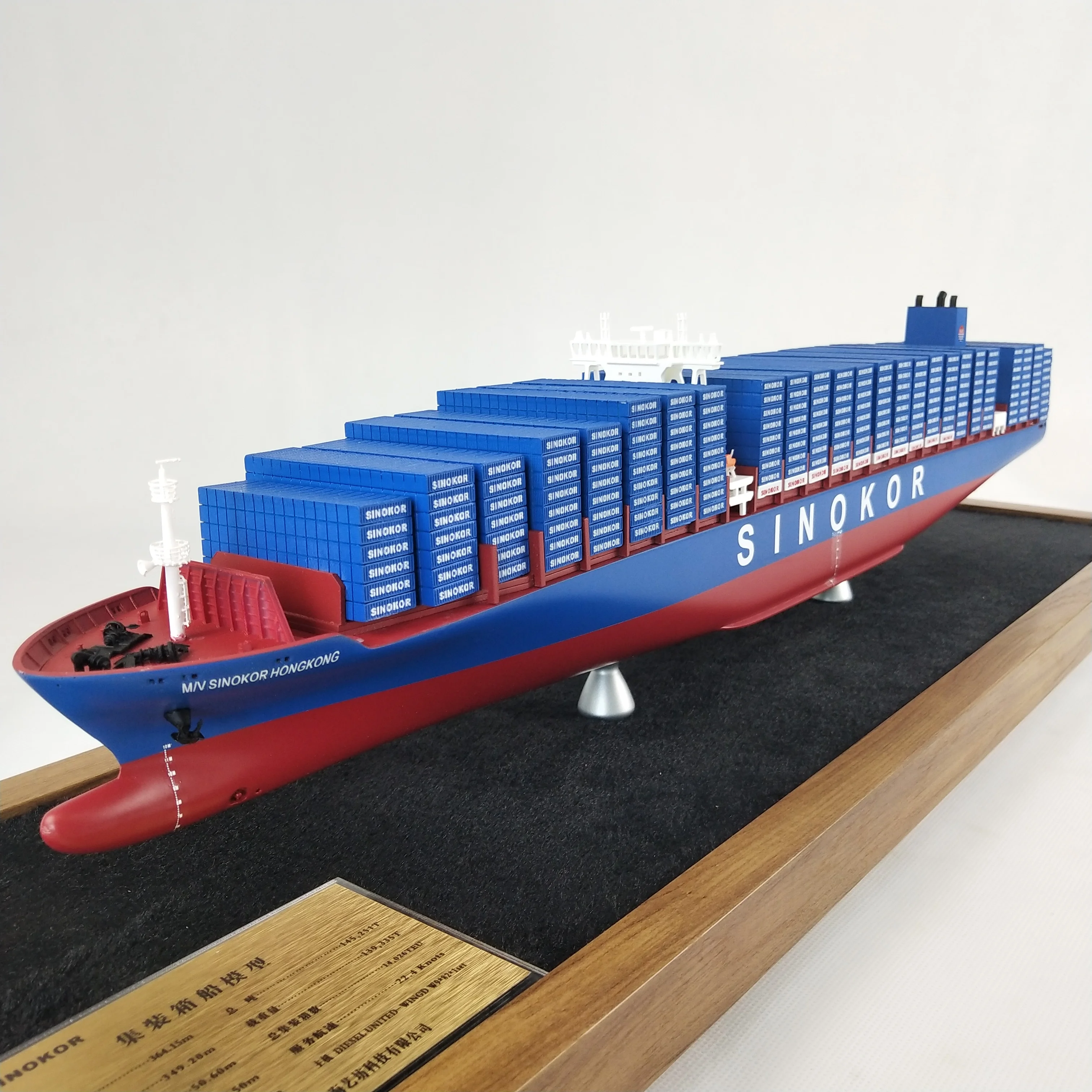 【A】O.A.S Customized 65cm Container Ship Model Factory Logistics Present Workmanship Decoration Handcrafted Furniture Painting