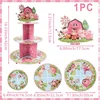 สีขาว - ชั้นวางเค้กรูปสัตว์ในฟาร์ม - 1 ชุด