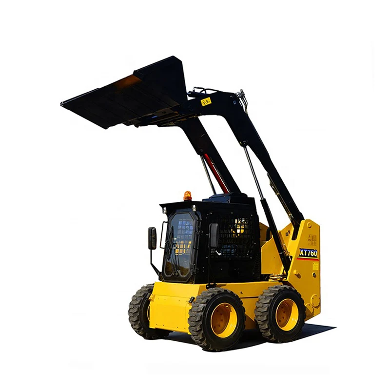 Easy to Operate Skid Steer Wheel Loader XC760K 1150KG 55.8KW 0.6cbm Top Brand