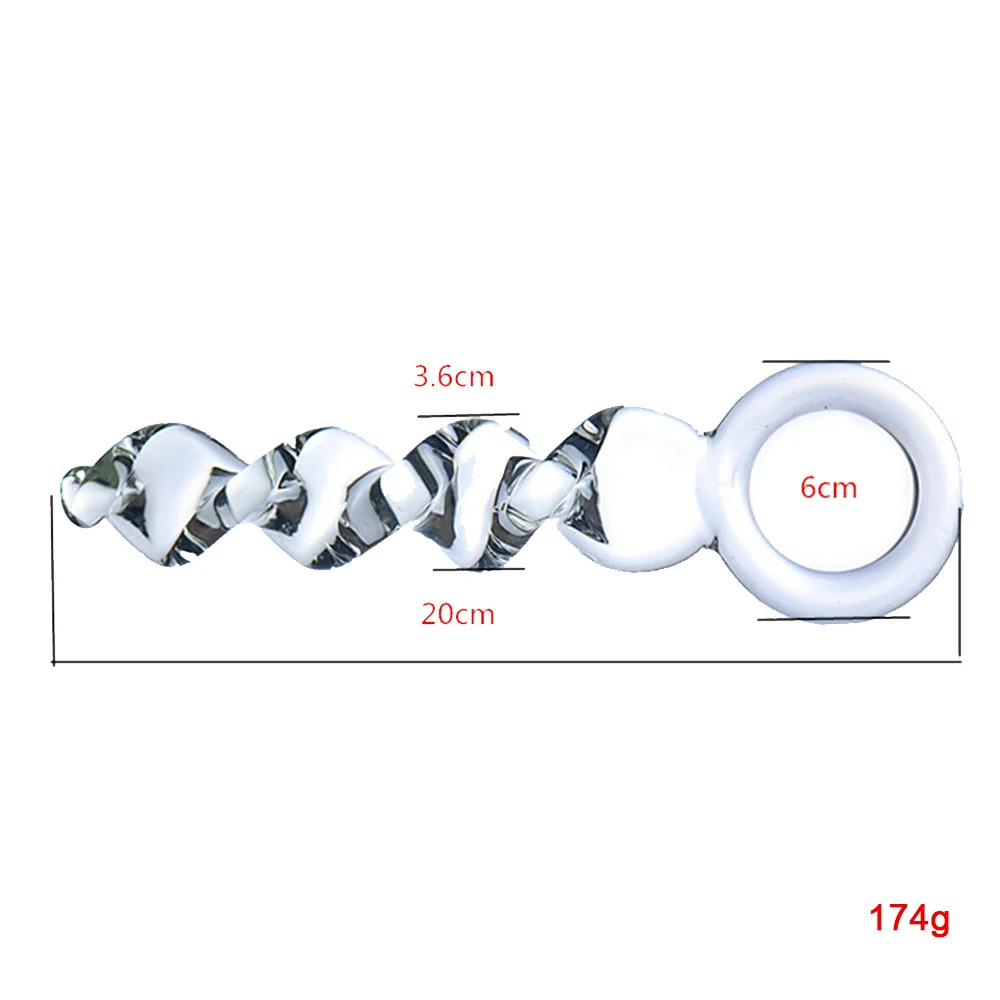 Glass Spiral Stick Anal Prostate Massager Vaginal Stimulation Butt Plug