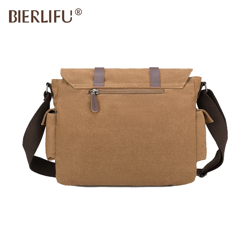 New Vintage Large Multifunction Waterproof Plain Canvas Casual Travel Messenger Sling Bags for Men Teens