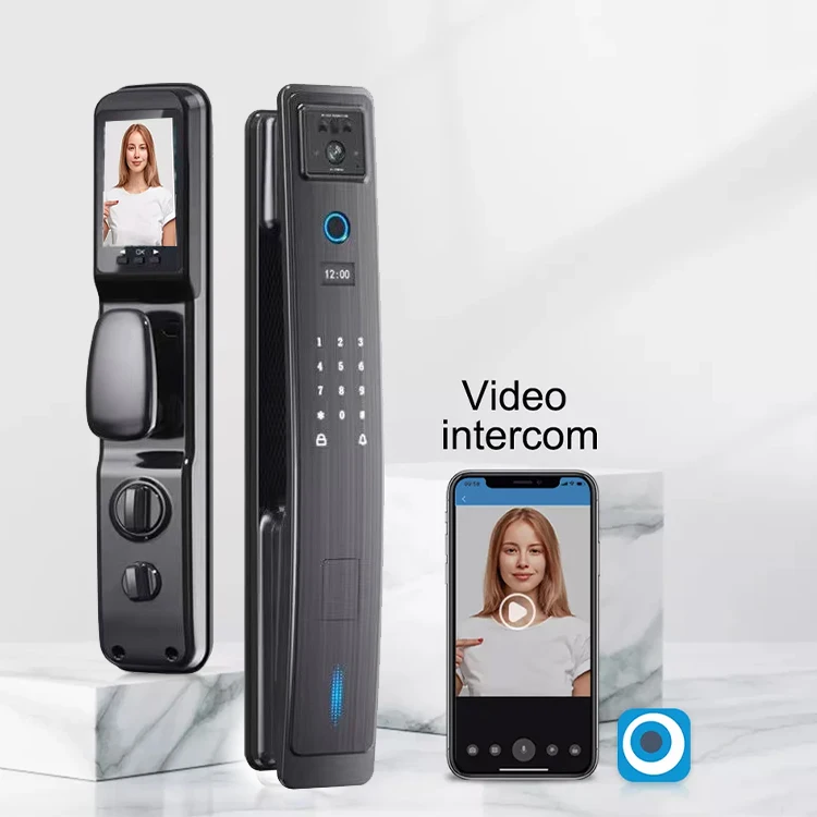 Xhome APP Visual Intercom Smart Lock Night Vision Fingerprint Password Card Key Automatic Unlock With Camera WiFi App