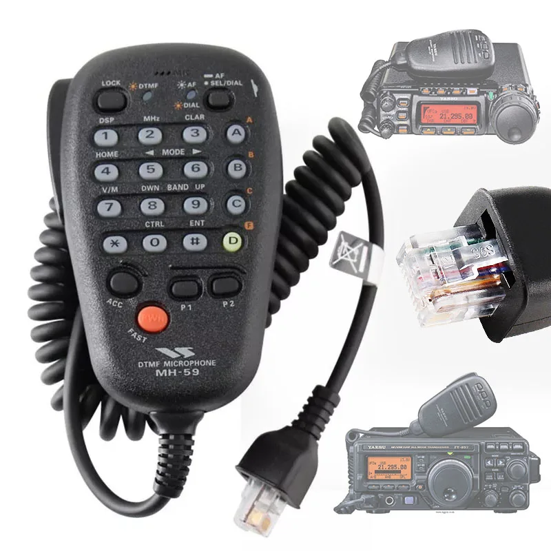 Original Yaesu MH-59A8J Microfono Handheld DTMF Digital Hand Microphone for YAESU FT-857D FT-897D Vehicle Wireless Mobile 