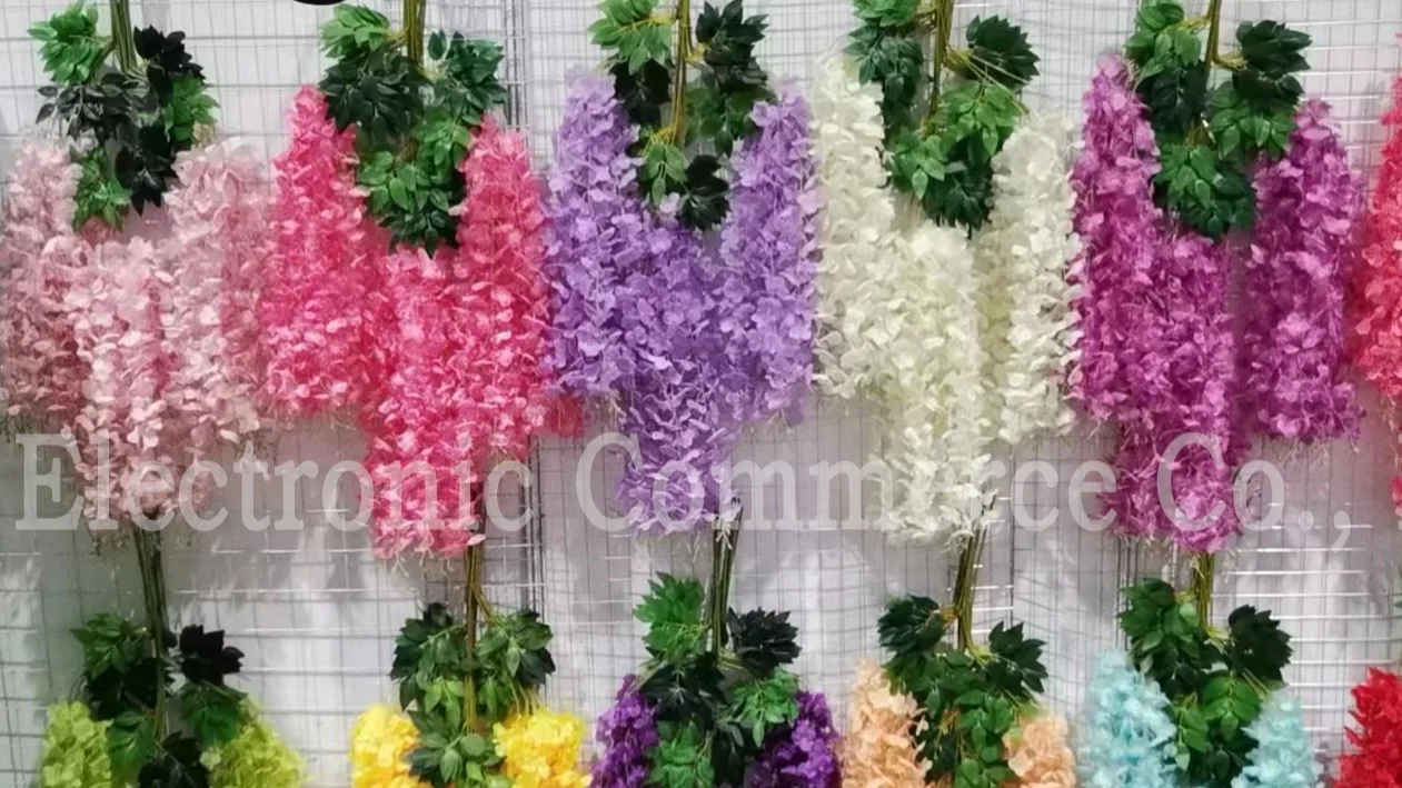 Wholesale 12pcs Wisteria Flowers Artificial Flowers White Wisteria