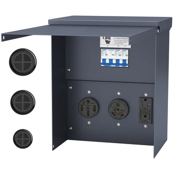 Weatherproof Temporary Power Outlet Panel Outdoor Power Outlet Box 20 ...