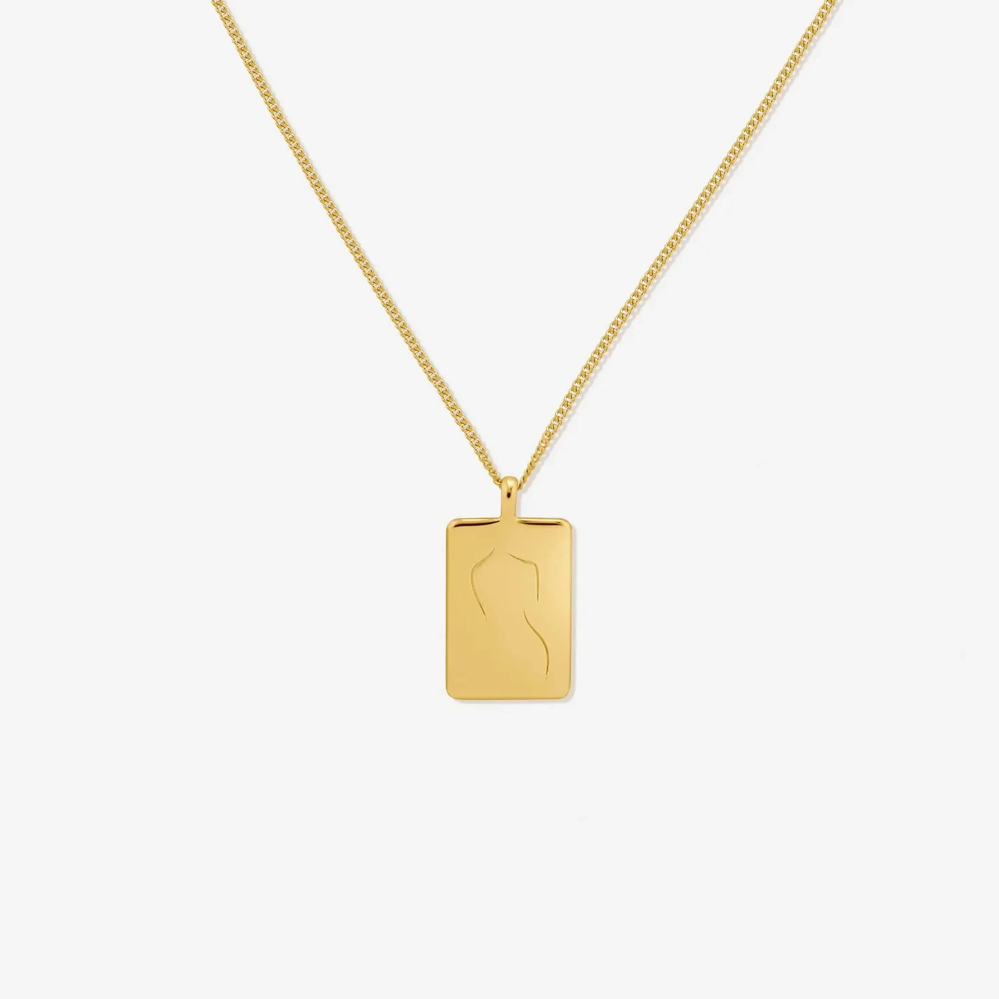 Personalized Women Abstract Body Image 18K Necklaces Stainless Steel Gold Custom Name Engraved Necklace