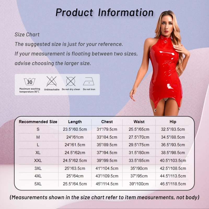 Womens Sexy Patent Leather Zipper Bodycon Dress Halter Sleeveless Mini ...