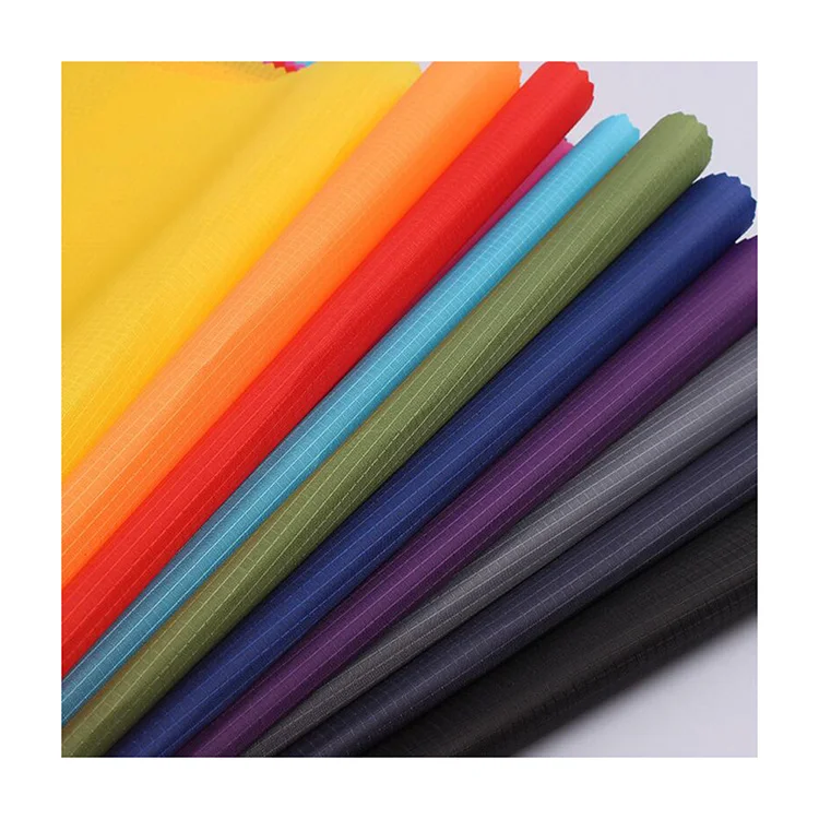 
380T Waterproof Nylon Ripstop Taffeta Fabric 36GSM Nylon Ripstop Waterproof Fabric 