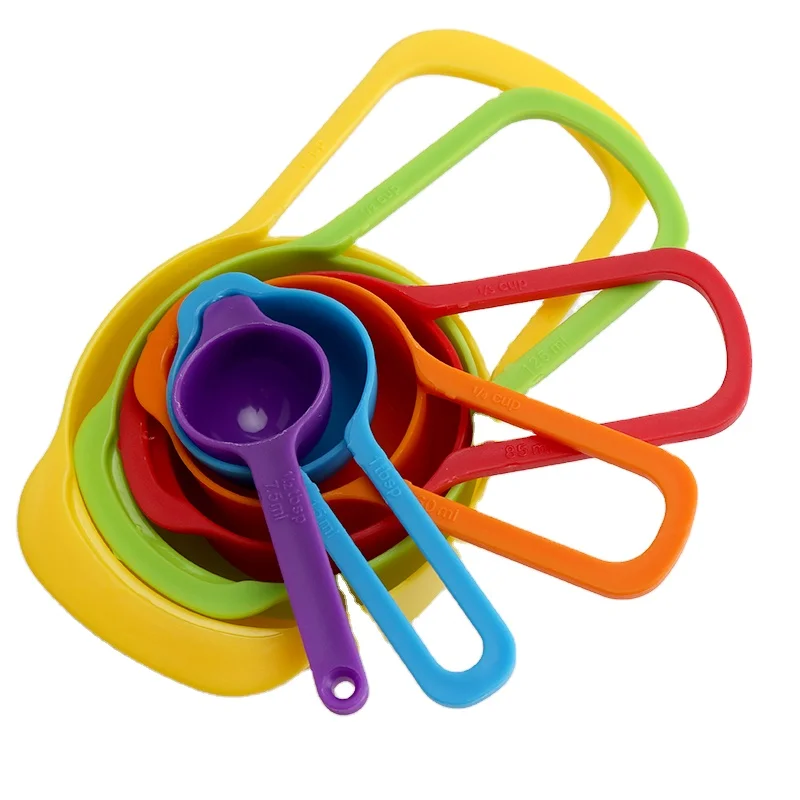 6 Pcs Measuring Cups and Spoons Set Classic Plastic Measuring Spoons for Dry and Liquid Ingredients