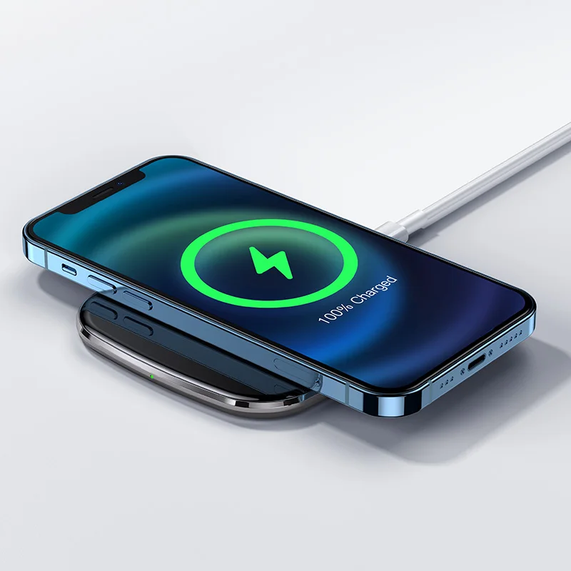 USAMS 2021 горячая Распродажа CD154 цинковый сплав ультра-тонкий Быстрая зарядка 15 Вт беспроводной держатель зарядного устройства для телефона