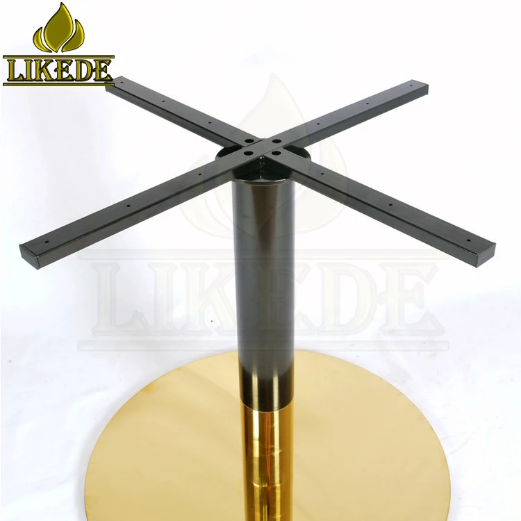 Newest high quality mirror gold black big round heavy duty stainless steel table leg