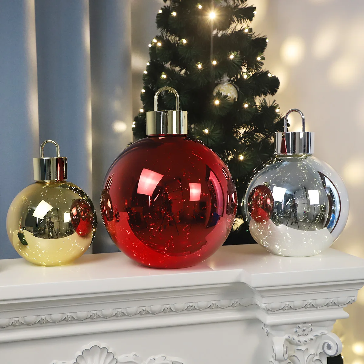 xmas bright colored christmas balls light christmas decoration large balls glass home ornament