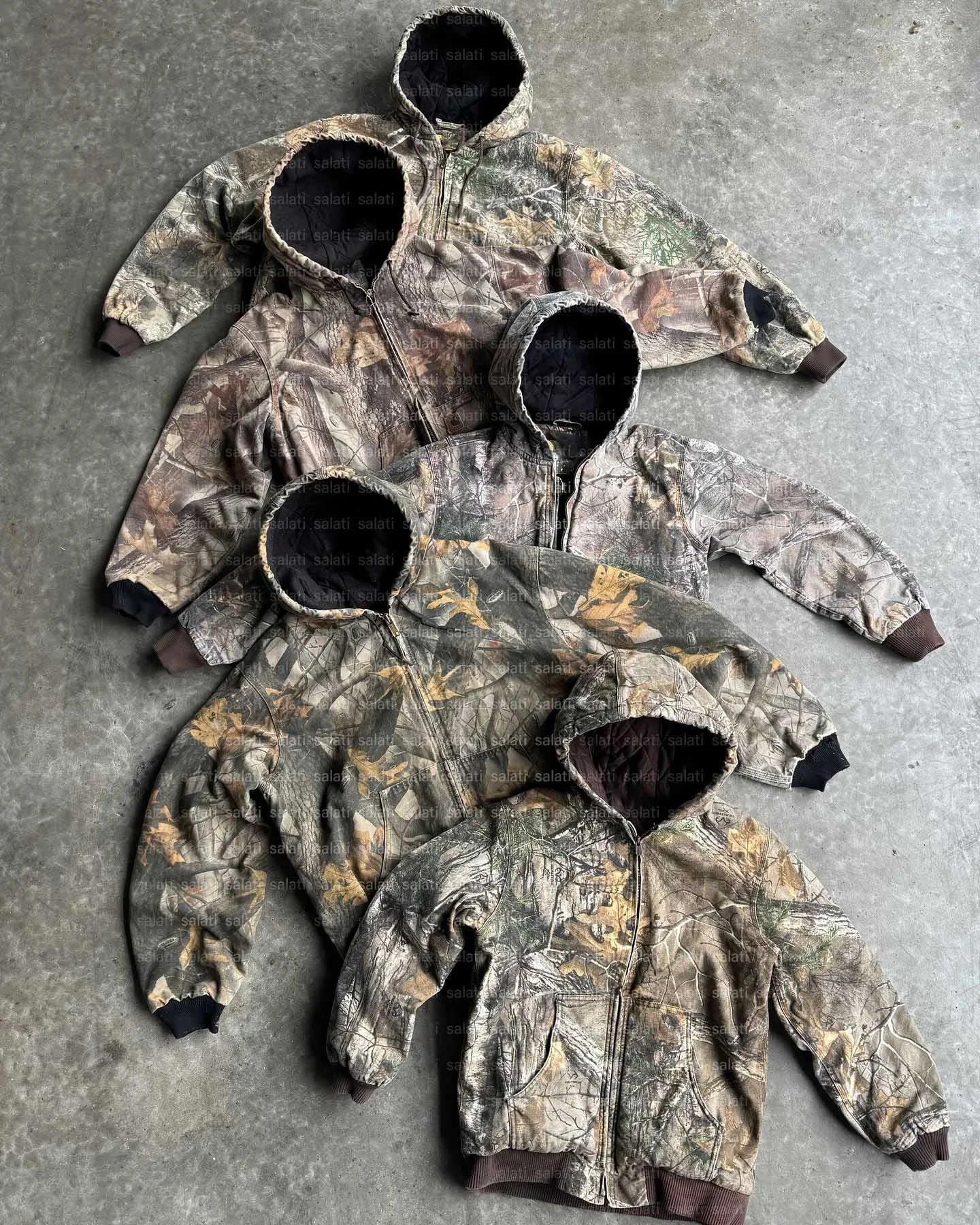 Salati Hoodies Jacket Manufacturers Acid Wash Zip Twill Duck Canvas Dtg Realtree Printed Camo Worker Work Men Jackets With Hoody
