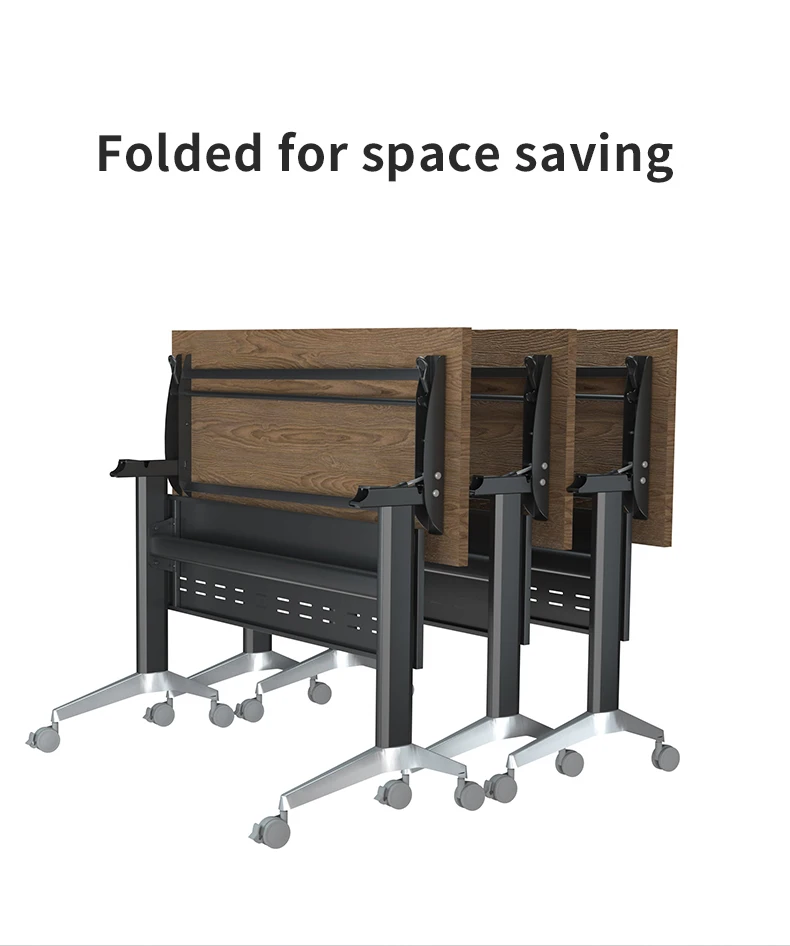 Conference Table,Foldable Flip Top Mobile Training Table Narrow Meeting Table With Modesty And