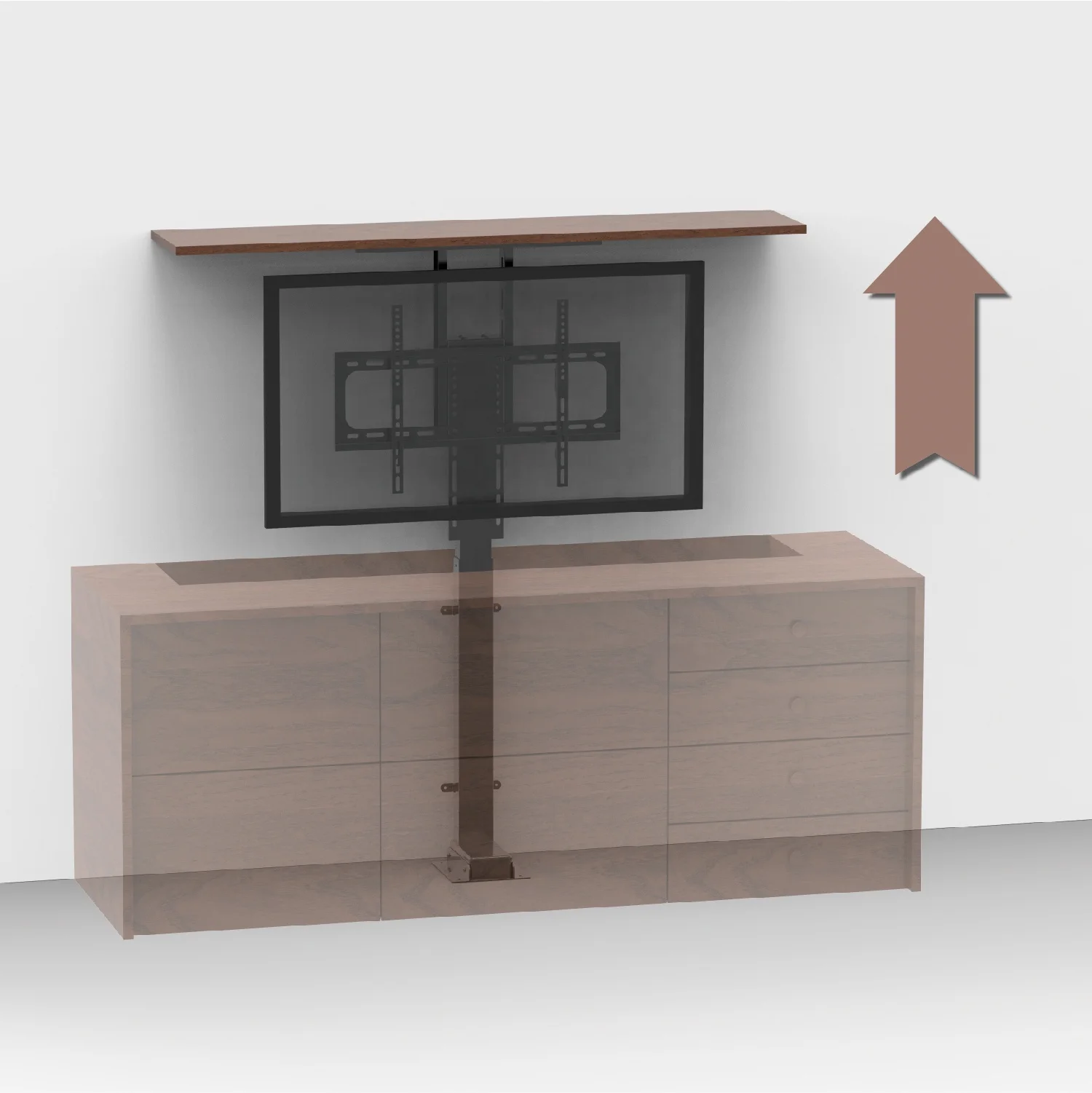 Charmount Electric Remote Control Screen Mount Telescopic TV Mount Wholesale Motorized TV Lifting Stand in the Cabinet