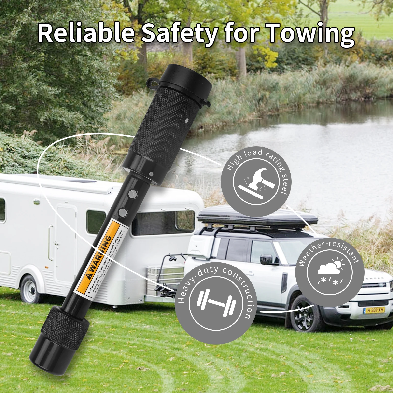 Trailer Hitch Receiver Pin Lock 5/8" Dia 21/2" Long Pin With 2 Keys