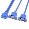 Adaptador de 20 pines a USB 3.0 de doble puerto [Azul]