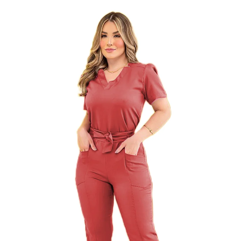 Spandex Hospital Uniforms Woven Hospital Scrubs Washable Hospital