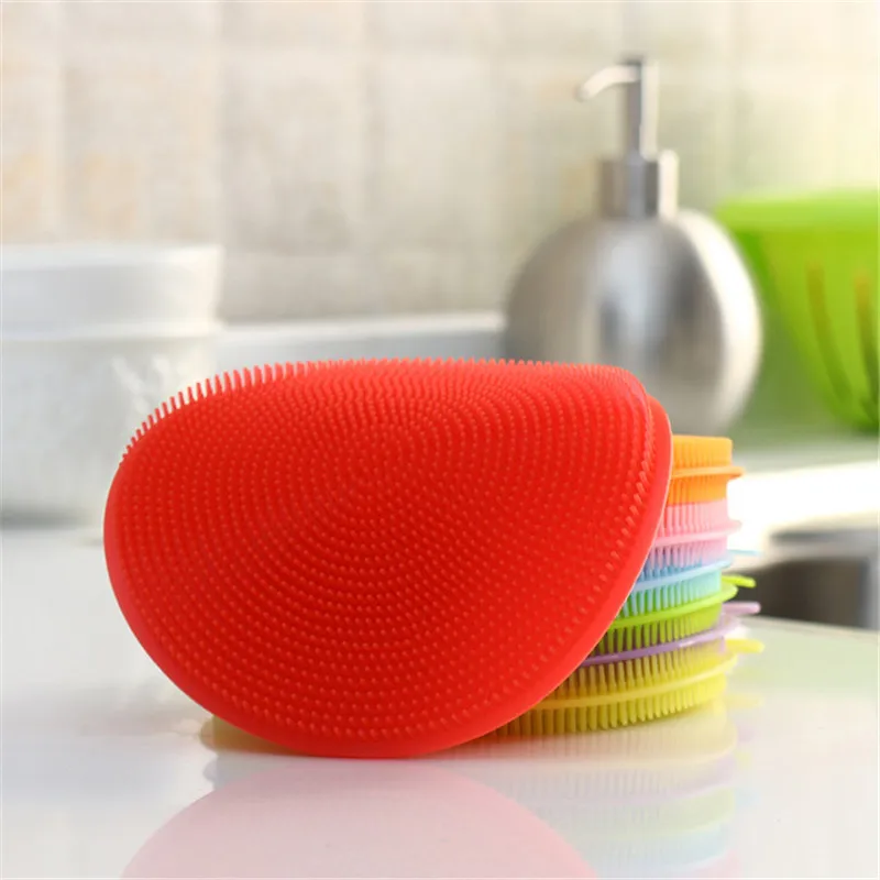 Hot Sale Silicone  Cleaning Brushes Dish Bowl Scouring Pad Pot Pan Easy to clean Wash Brushes Cleaning Brushes KitchenR0759