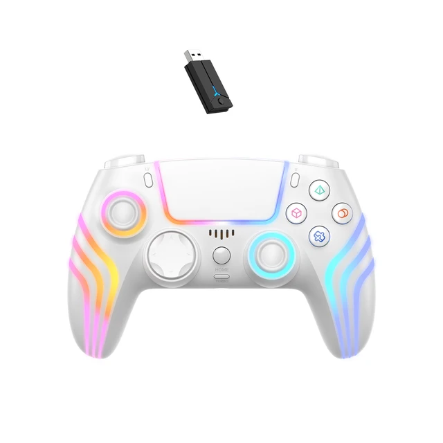 JYS New Wireless Game Controller for PS5 Dynamic RGB Lighting Turbo & Vibration Features ABS Material iOS Compatible