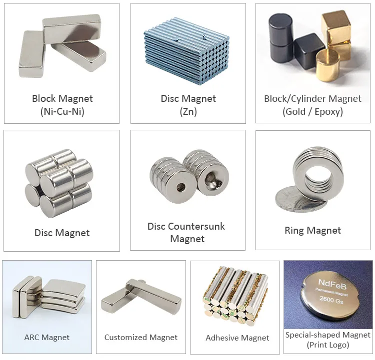 Super Strong Customized N35 N40 N42 N50 N52 Iman De Neodimio Permanent Neodymium Magnets