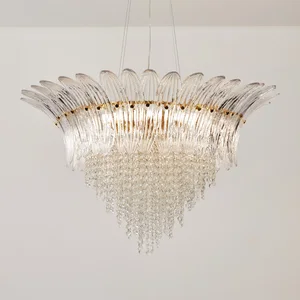 Modern Luxury Nordic Industrial Simple Fashionable Crystal Chandelier ETL Certified Warm White Light Stone for Living Room Villa