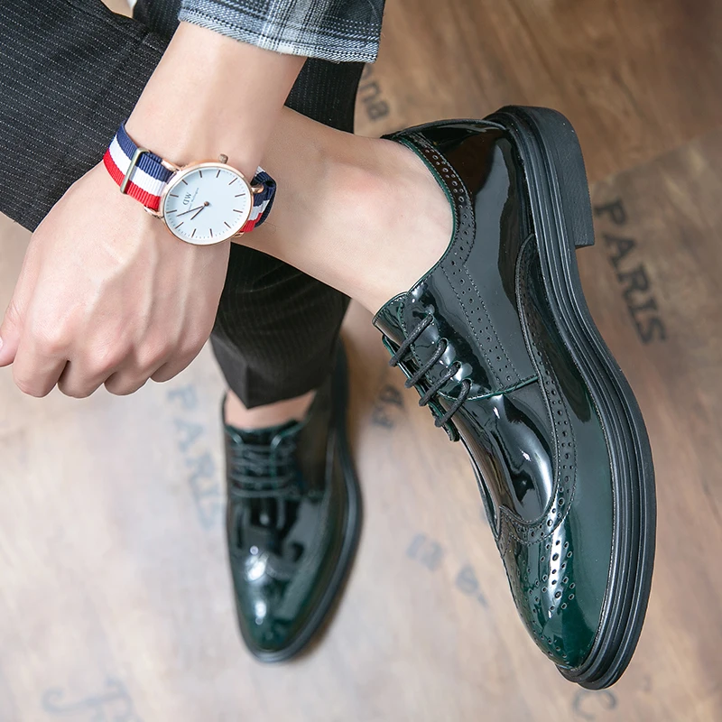 New Leather Men Dress Shoes Evening Party Wedding Shoes Daily Office Suit Shoeses Big Size 47