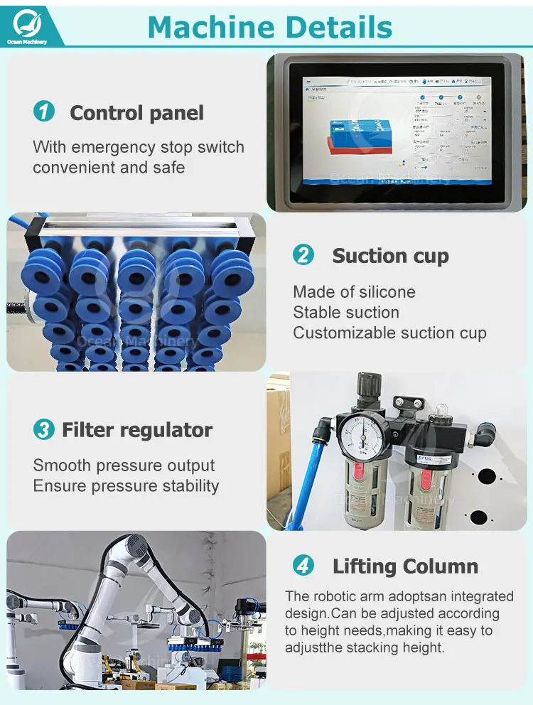 OCEAN Industrial Robotic Arm Cobot Palletizer Automatic 25kg Bag ...