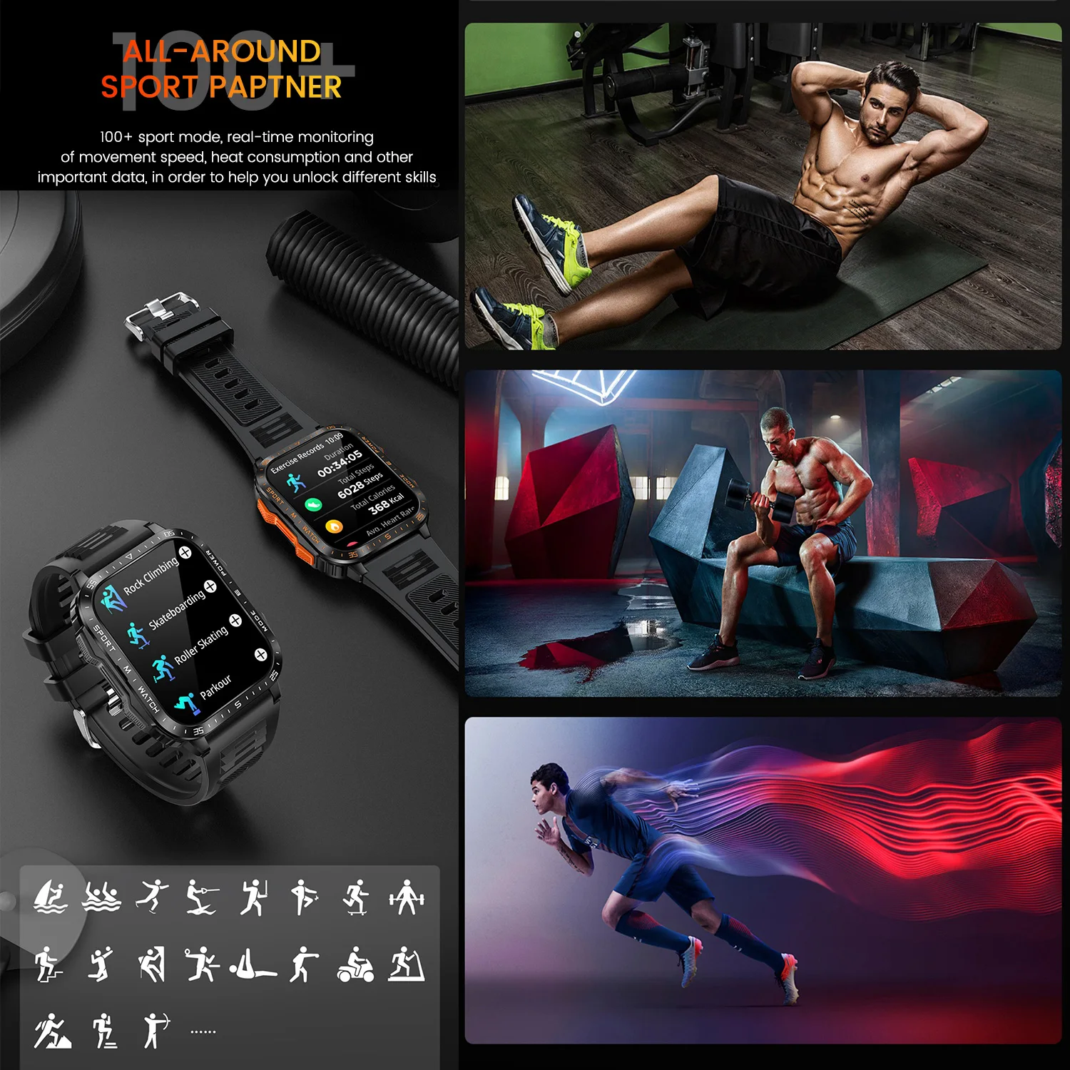 2025 Newest Arrival V79 Smart Watch Outdoor Fitness Sport Tacker Smart  Bands Wristband Strap Blood Presurer Smartbands Watches