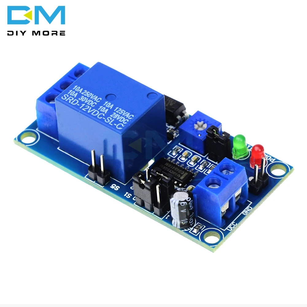 Реле времени 12 В постоянного тока, модуль с нормальной временной задержкой  открытия, реле времени, таймер, переключатель управления, регулируемый  потенциометр, светодиодный индикатор| Alibaba.com