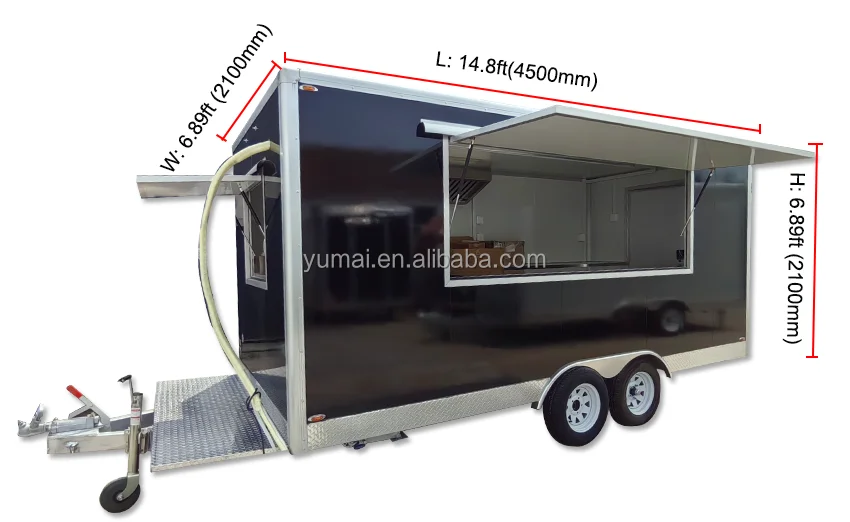 Dot Certificate Food Cart Concession Trailer Food Trucks Vendor Bbq