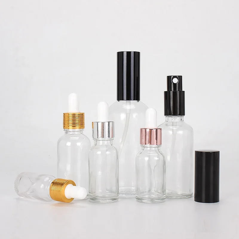 5ml 10ml 15ml 20ml 50ml 100ml Clear Glass Dropper Essential Oil Bottle 30ml 60ml 120ml