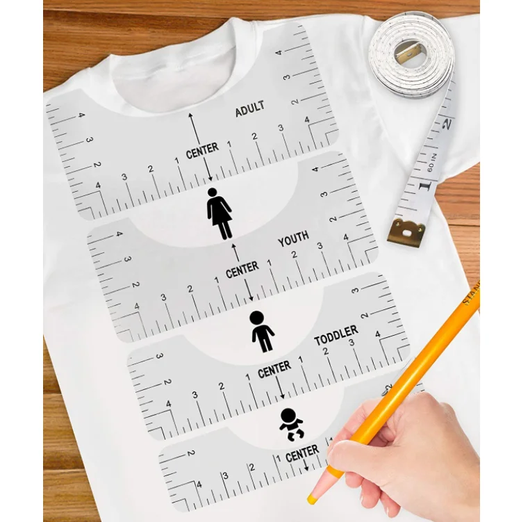 Wholesale 6 PCS T-Shirt Ruler Guide Alignment Tool to Center Designs T-Shirt  Manufacturer and Supplier