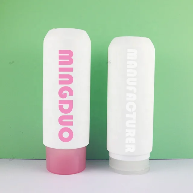 Upside down customize 400ml hdpe lotion container squeeze plastic shampoo flip top bottles