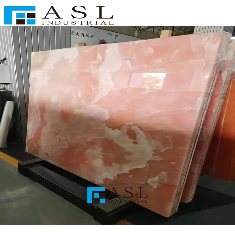 Factory direct large Italy pink color onyx marble slab pink flooring  south african pink onyx  bathtub tile