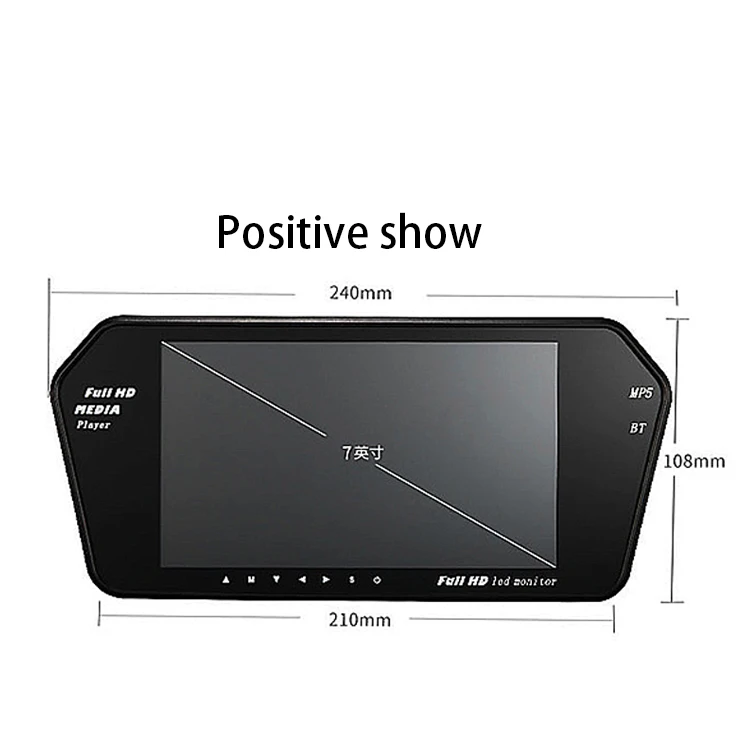 Full HD Rearview Monitor MP5 7 Inch Car Rearview Mirror with BT